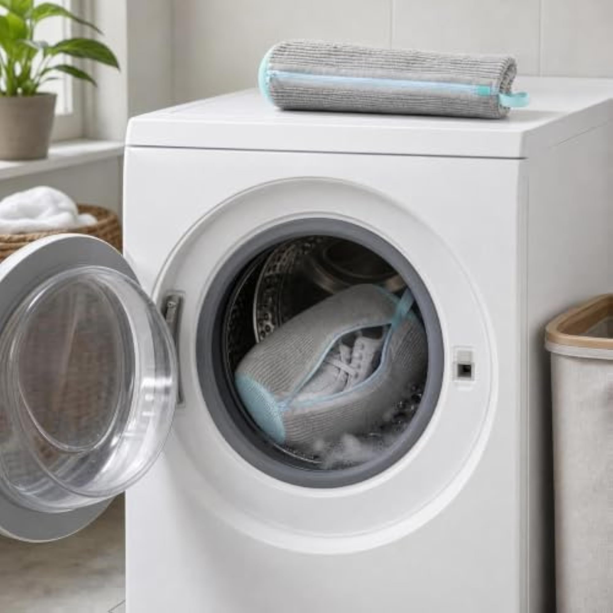 Chenille Laundry Bag for Shoes and Delicates, Off-White