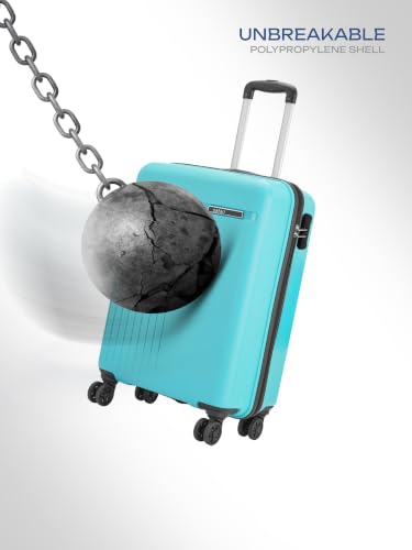 Image of Safari Xylo 8 Wheels Cabin 55cm Trolley Bag Hard Case Polypropylene 360 Degree Wheeling System Luggage,Recessed Lock, Trolley Bags for Travel, Suitcase for Travel, Cyan