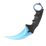 F-FORCE Stainless Steel Tactical Karambit Hawkbill Knife With Sheath and Cord (Blue)