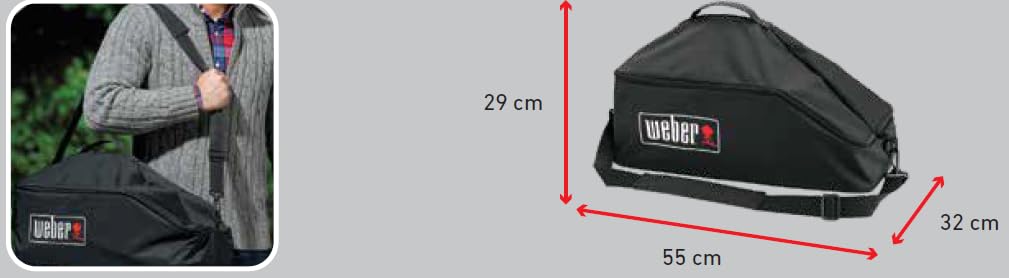 Weber Borsa Premium per Barbecue Go-Anywhere, Tracolla Regolabile, Traspirante, Resistente ai Raggi UV e all’Acqua, Protezione da Vento e intemperie – Nero (7160)