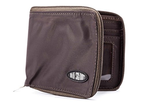 Image of Big Skinny Men's Zippered Bi-Fold Slim Wallet, Holds Up to 25 Cards