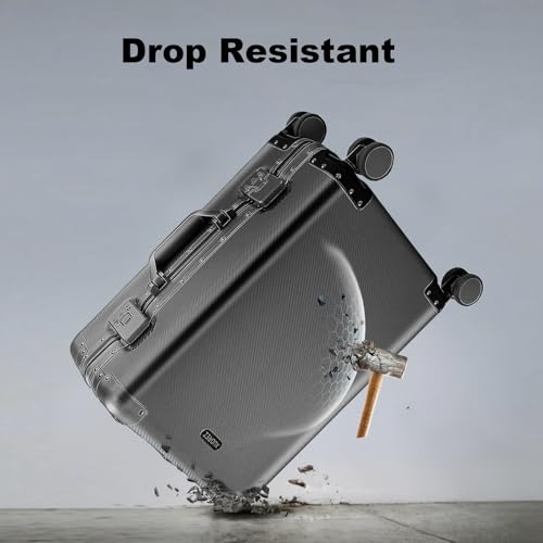 YYW All-Aluminum Carry-On Luggage, Lightweight for Business Travel, Drop-Proof Construction, Silent Wheels with Smooth Ride (Black,20 inch/35x21x56cm)4