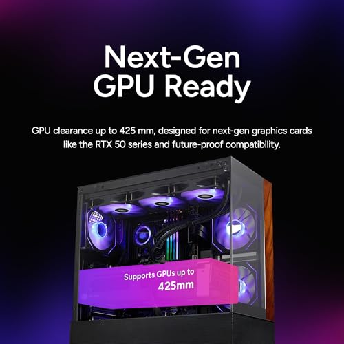 Image of Cooler Master Elite 690 Wood ATX Mid-Tower PC Case - 3 x 120mm ARGB PWM Fans, 425mm GPU, 360mm Radiator Support, Panoramic Tempered Glass, USB Type-C 3.2, High-Airflow Gaming Chassis