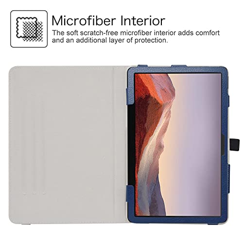 Protection TCL Tab Pro 5G bleue rotative anti-rayures cuir PU - 3