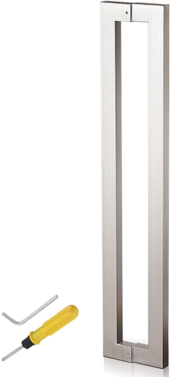 MXXQRHF Heavy Duty Sliding Barn Door Handle Set - Contemporary Stainless Steel Door Pull for Glass & Push Doors, Complete with All Installation Fittings