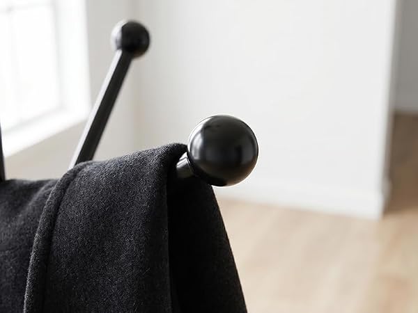 VEKOID 12 Hooks Metal Coat Rack Freestanding Coat Tree with Marble Base, Heavy Duty Coat Rack Stand for Clothes Hats Bags, Coat Hanger Stand for Corner Entryway Bedroom Office (Black) by VEKOID - Used condition - Image 9