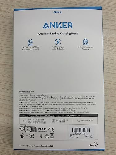 Anker AK-A2503011 PowerWave Bezprzewodowa Ładowarka, 10 W, do Wszystkich Urządzeń Obsługujących Technologię Qi, Czarny