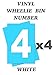 Zestaw 4 – Numer kosza 4 – zdejmowane samoprzylepne wodoodporne trwałe naklejki winylowe – cyfrowo przycięte do kształtu naklejki – rozmiar 170 mm