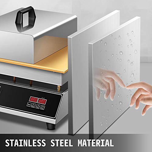 VBENLEM 110V Commercial Souffle Machine 3000W Electric Dorayaki Baker Double Head NonStick Stainless Steel Souffle Making Machine Cupcake Maker With Copper Heating Plate for Puff Pastry Muffin Pancake - Thumbnail 5