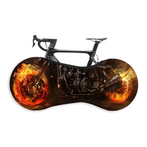 伸縮性のある自転車旅行バッグ - マウンテンバイクとロードバイク用のポータブル防塵収納パッキングバッグ、29パターンオプション(Flame locomotive)