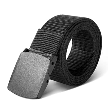 AiQInu Cinture da Uomo, Nylon Cintura Tattica con Fibbia Plastica, Regolabile Cintura Uomo Senza Buchi