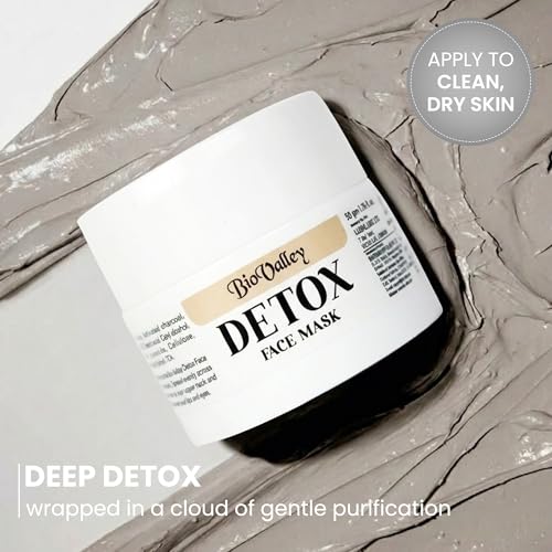 Image of Detox Face Mask 50g, Activated Charcoal And Kaolin Clay, Deep Cleansing Care, Oil Balance Support,Smooth Skin Texture, Face Pack For Oily And Combination Skin