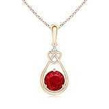 Handgefertigt in den USA. Angara.com - Gold 14 Karat (585) 14 Karat Rotgold Rundschliff  Diamant Rubis 