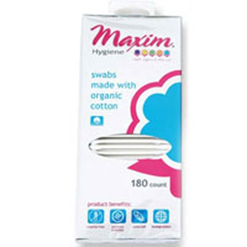 MaximHygiene Products Organic Cotton Swabs 200 ea (Pack of 6)