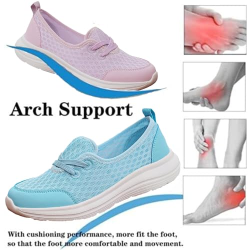 Women's Soft Sole Mesh Comfort Orthopedic Shoes, Comfortable Walking Shoes Women Arch Support, Breathable Low Top Casual Non-Slip Sneakers4