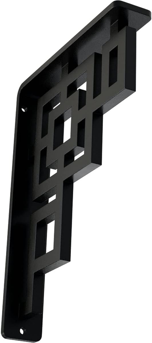 1 1/2"W x 5 1/2"D x 8"H Eris Wrought Iron Bracket, (Single center brace), Powder Coated Black