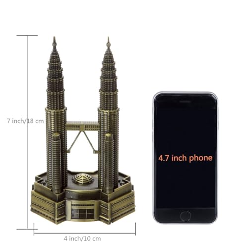Estatua Decorativa Torres Gemelas Petronas Metal miniatura 3