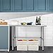 HALLY Open Base Stainless Steel Table 30 x 60 Inches, NSF Commercial Heavy Duty Prep & Work Table with Galvanized Legs for Restaurant, Home and Hotel