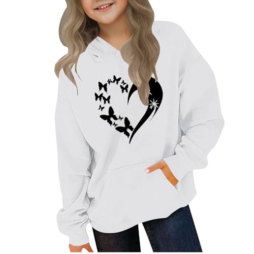 DDAPJ pyju Heart Hoodies for Kids Boys Girls Cute Sweatshirt Long Sleeve Hooded Pullover Fleece Sweatshirts with Pocket
