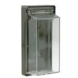 Leviton 86593-EM Raintight While-in-use Weather Resistant Cover for 15 Amp Right Angle GFCI Plugs w/Ground Pin Up Orientation, Clear