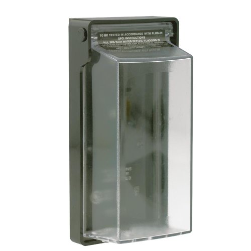 Leviton 86593-EM Raintight While-in-use Weather Resistant Cover for 15 Amp Right Angle GFCI Plugs w/Ground Pin Up Orientation, Clear