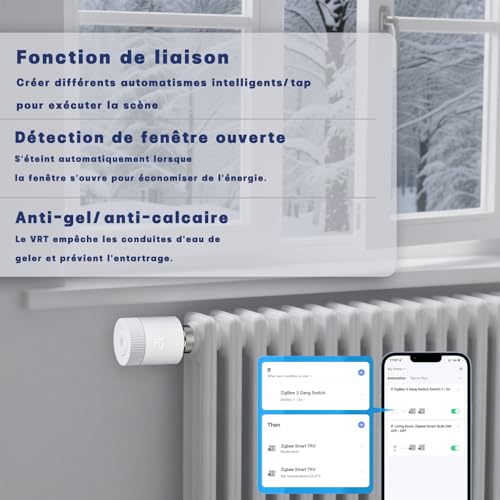 Thermostat de chauffage ZigBee programmable et connecté pour radiateur domestique via application - 7