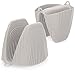 COM-FOUR® Gant de cuisine en silicone 2x - gant de protection thermique antidérapant, gant de four imperméable, support de casserole antidérapant (2 pièces - gris clair)