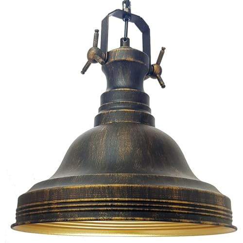 bamyum Ulmete Hängelampe Industrial Vintage Ø30cm Metall, Kupferfarbe Hängelampe Wohnzimmer Küchenlampe Hängend E27, Pendelleuchte Esstisch Vintage Industrial, Esszimmerlampe, Deckenlampe Wohnzimmer