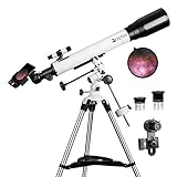 Telescopes for Adults, 70mm Aperture and 700mm Focal Length Professional Astronomy Refractor Telescope for Kids and Beginners - with EQ Mount, 2 Plossl Eyepieces and Smartphone Adapter