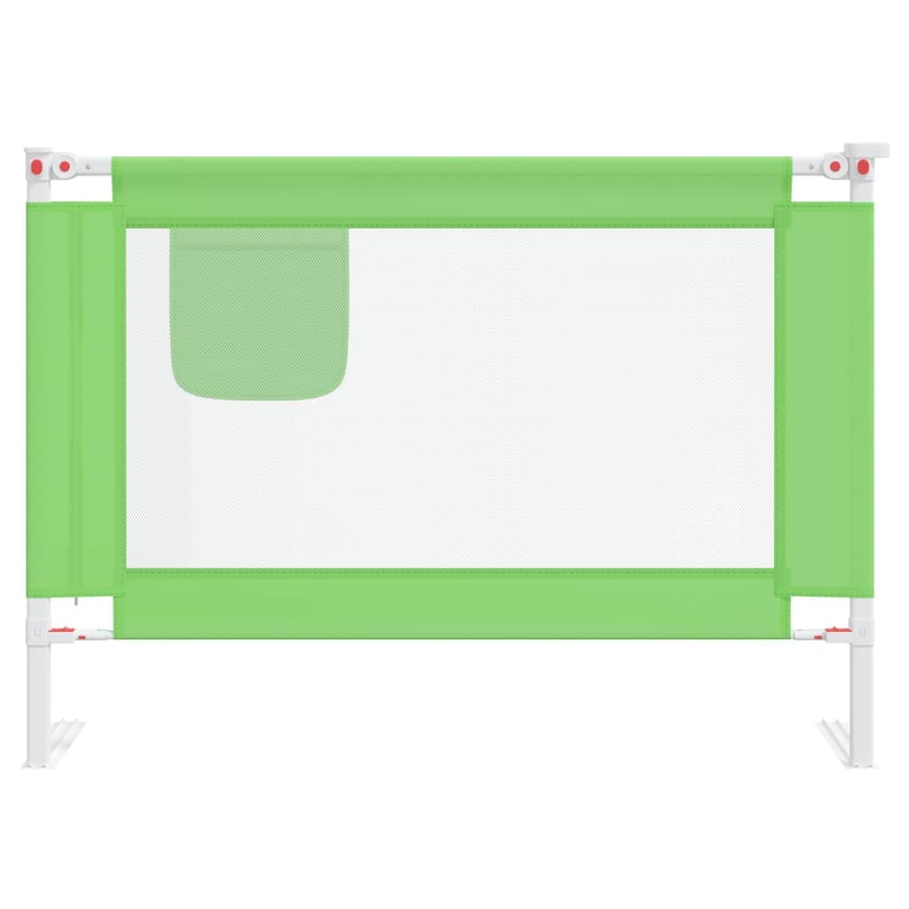 vidaXL Barandilla de Seguridad Cama de Niño Protección Cuna Bebé Guardería Dormitorio Habitación Protector Riel Barrera Tela Verde 90x25 cm