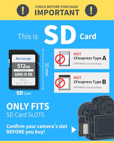 Image of Nextorage Japan 2Pack 256GB SD Card UHS-II Memory Card V60 Canon, Nikon, Sony, Fujifilm, Panasonic Camera 4K High-Speed Continuous Shooting Max Read Speed 280MB /s Max Write Speed 170MB /s NX-F2SE256G