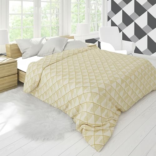 Image of 280 TC Luxurious Glace Cotton Duvet Cover /Comforter Cover /AC Quilt Cover King Size /Dohar /90 X100 Inches - (Beige)