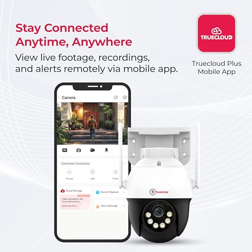 Image of Trueview WiFi 3MP Mini Pan-Tilt-Zoom CCTV Camera | STQC Certified | Indoor & Outdoor Security Camera | Color Night Vision | Cloud & SD Card Storage up to 256GB | Two-Way Talk