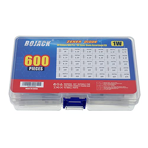 Bojack BJ-30V-300P 30 Values 600 Pcs 1W Zener Diodes Assortment Kit thumb #3