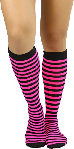 ToBeInStyle Women's Opaque Striped Knee High Warm Nylon Stockings Hosiery4
