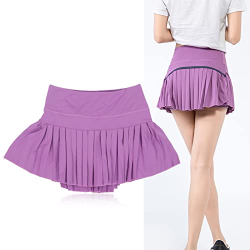 Saia Curta, Saia Esportiva Forro Shorts Plissado Confortável para Caminhada para Mulheres (XG)