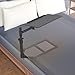 Height Adjustable Under Mattress 20 inch Bedside Desk, Works with Lofts and Beds Without Frames, Tilting Desktop, Fits Laptops, Books, and More, Black