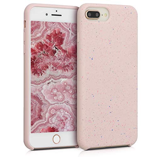 kwmobile TPU Silicone Case Compatible with Apple iPhone 7 Plus / 8 Plus - Flexible Cover with Camera Protection - Paint Splatter Dark Pink/Blue/Dusty Pink