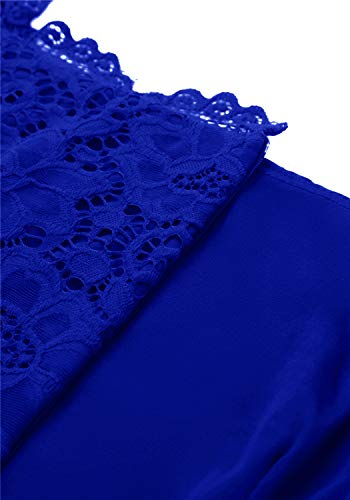 Dressystar Women's Lace Cocktail Dress Hi-Lo Off Shoulder Bridesmaid Swing Formal Party Dress 0042 RoyalBlue S