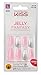 Kiss Jelly Fantasy 28 Count Pink/Silver Glitter Long Length (Pack of 3)