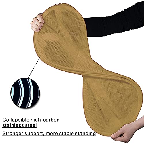 Image of BATTOO Deluxe Strong Mesh Pop up Laundry Hamper Basket with Side Pocket for Laundry Room, Bathroom, Kids Room, College Dorm or Travel Beige