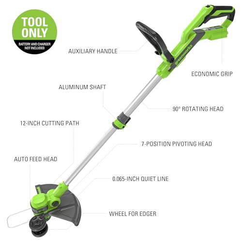 Image of Greenworks 24V 12-Inch Cordless String Trimmer /Edger (Gen 2), Battery and Charger Not Included