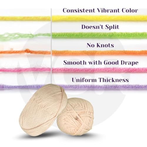 Image of VCR Warm Beige Yarn, 100 Grams Hank, 190 Meters Length, Acrylic Ball for Crochet and Knitting, Soft Crosia Threads, Pack of 1 Yarn, Suitable for DIY Crafts
