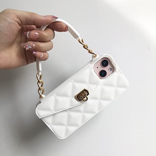 Jicekry Compatible With Iphone 14 Pro Crossbody Wallet Case With Strap Card Holder Lanyard Neck Wrist Strap For Girls Women Cute Purse Handbag Case Luxury Fashion Girly Protective Phone Case White #TOP5