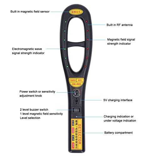 Détecteur de Signal Détecteur de Bug GPS Aimant RF Détecteur de Caméra Wav électromagnétique Moniteur de Bug GPS… - Image 3
