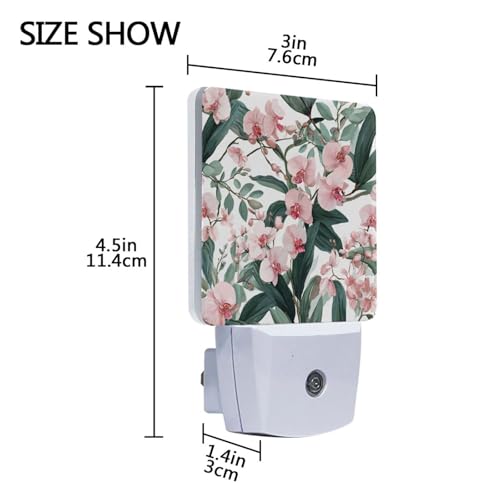 Luz nocturna led con sensor de luz rosa orquídea miniatura 3