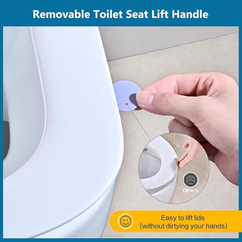 SREWOHS PRO Toilettendeckel mit Absenkautomatik Eckig Form, Slim Klodeckel Duroplast, WC-Sitz mit Schnellverschluss, Klobrille mit Quick-Release-Funktion, Toilettensitz Leicht zu Reinigen, Weiß