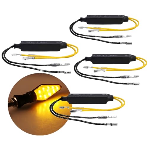 YIIWONI 4 Pcs Resistance Clignotant LED Moto,Décodeur d'indicateur Résistance de Charge,Clignotant Moto LED 12V 21W,Adaptateur de Moto, Correction d'erreur de Flash pour Moto, SScooter