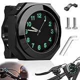 BIZOI Motorrad Lenkeruhr, Motorraduhr für Lenker Wasserdicht, Fahrraduhr für Lenker, Aluminiumlegierung Quarzuhr mit Leuchtfunktion, Digitale Lenkeruhr für Motorräder, Fahrräder & Elektrofahrzeuge