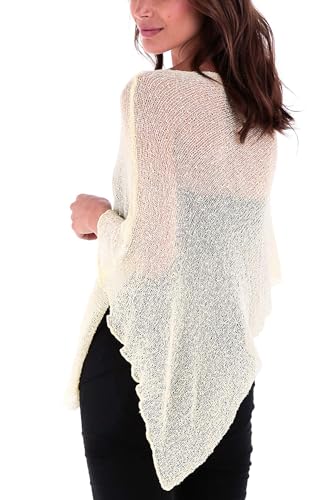 Image of SHU-SHI Womens Sheer Knit Poncho Shrug Lightweight Cover Up One Size Fits Most